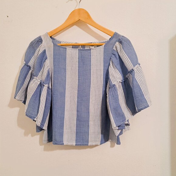 American Eagle Outfitters Tops - American Eagle Women Top Short Sleeve Stripes Blue/White size XS/TP Preowned